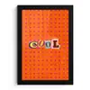 Cool - Stippen - Oranje fotolijst zwart zonder passe partout klein -3d