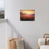 Landschap - Zonsondergang - Bloemenveld tuinposter los doek klein -sfeer8
