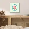 Bloemen - Ovaal - Strepen - Groen aluminium wit klein -sfeer3