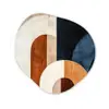 Abstract - Vormen - Donkerblauw Wandcirkel Organisch Forex 3mm klein -3d