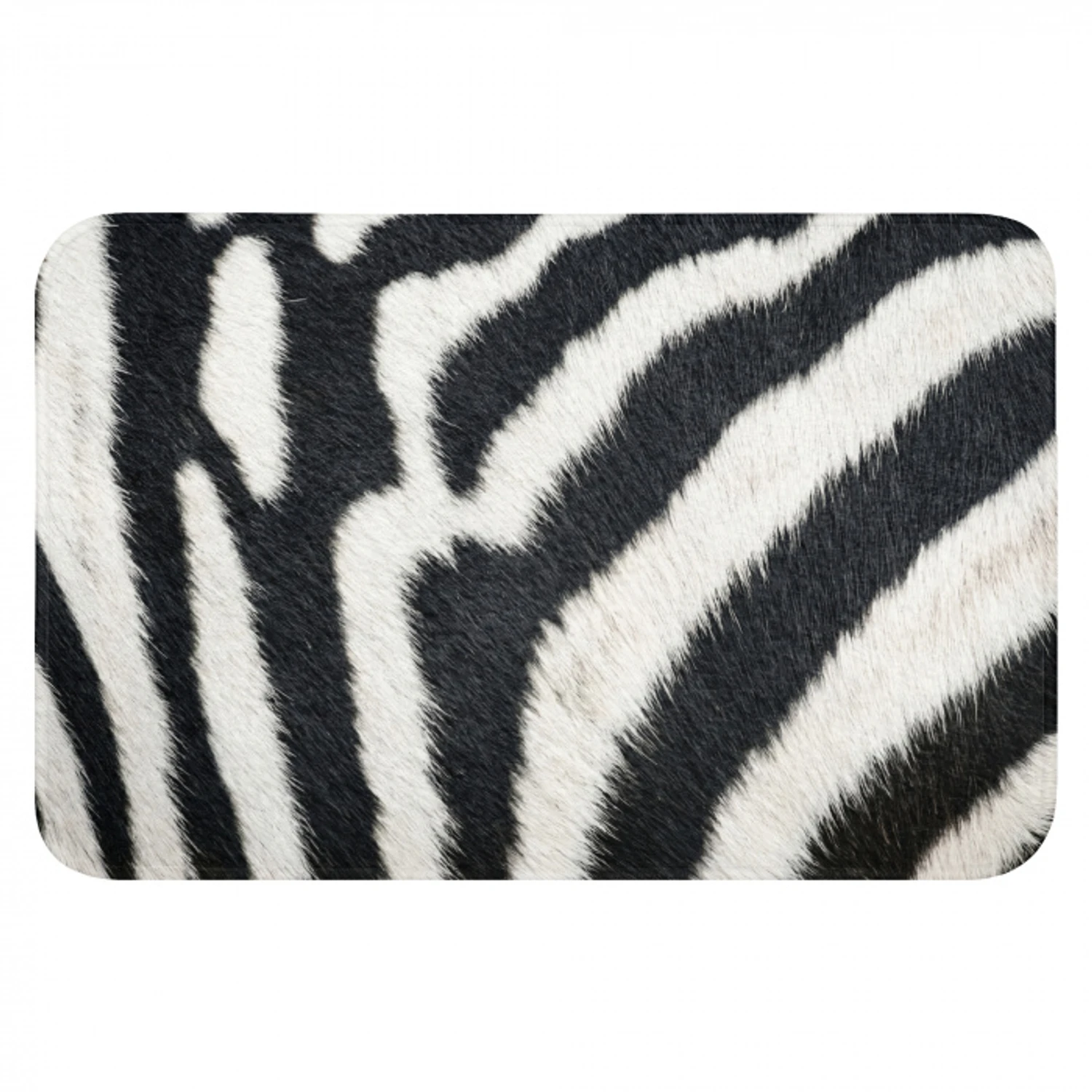 Zebra - Vacht - Klassiek - Zwart - Wit Badmat klein -3d