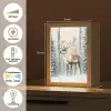 Rendier - Sneeuw - Woud - Wit Light Box met kabel (Tafellamp) klein -USP_NL