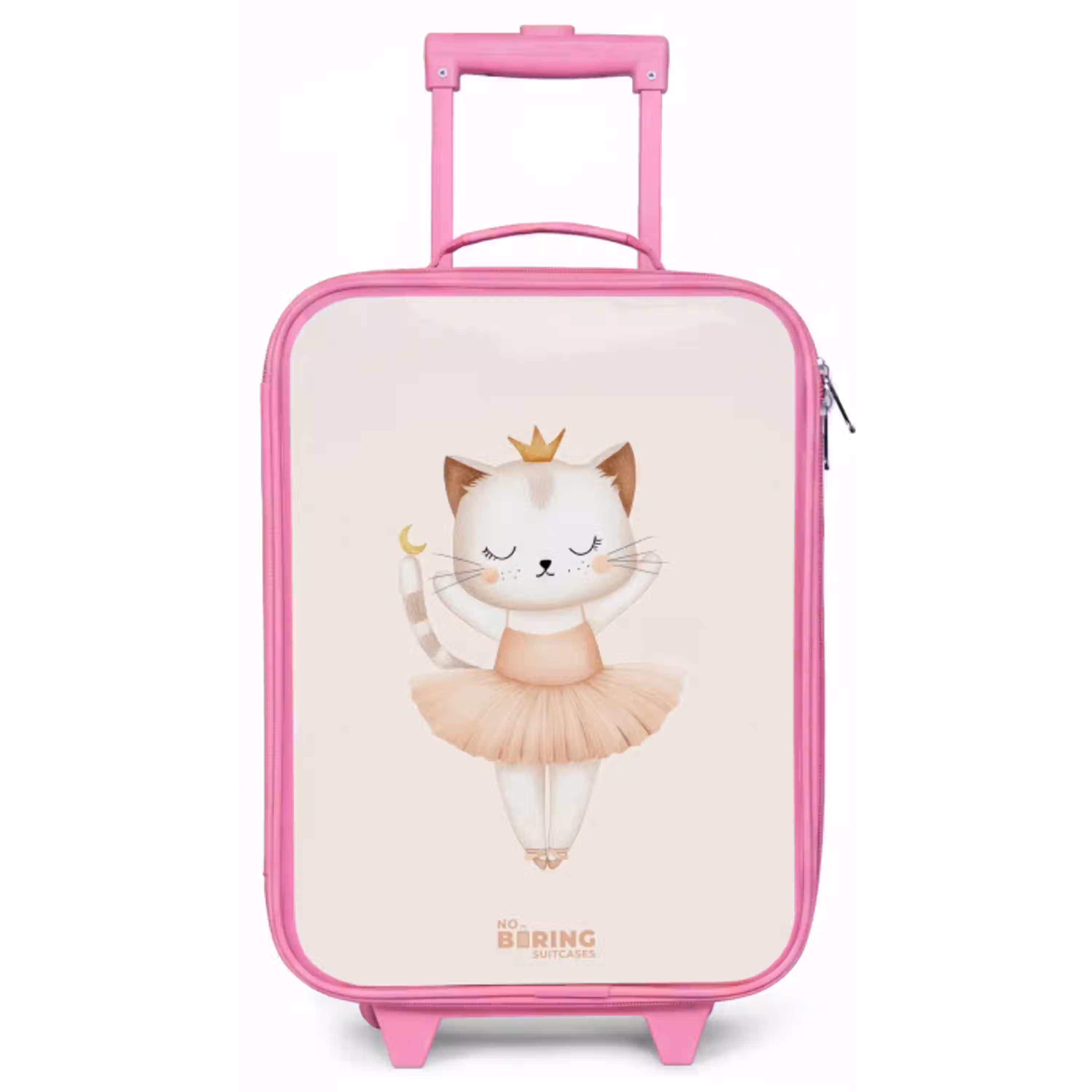 Ballerina kitten in beige kleuren Kinderkoffer - Roze klein -zz3dotto
