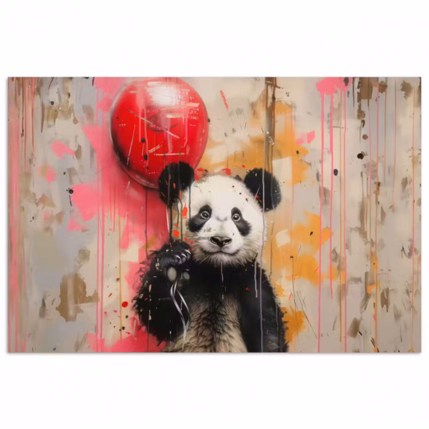 Poster - Graffiti - Panda - Luftballon - Straßenkunst - Banksy