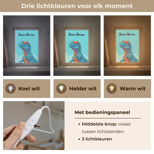 Dino - Blauw - Zonnebril - Wolken Light Box met kabel (Kinderlampje) klein -USP_lichtkleurNL