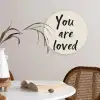 Minimalistisch - Beige - Love Wandcirkel kunststof plaat 5mm dik klein -sfeer4