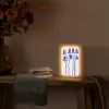 Bloemen - Blauw - Lijnen - Bloemblaadjes Light Box met kabel (Tafellamp) klein -sfeer4