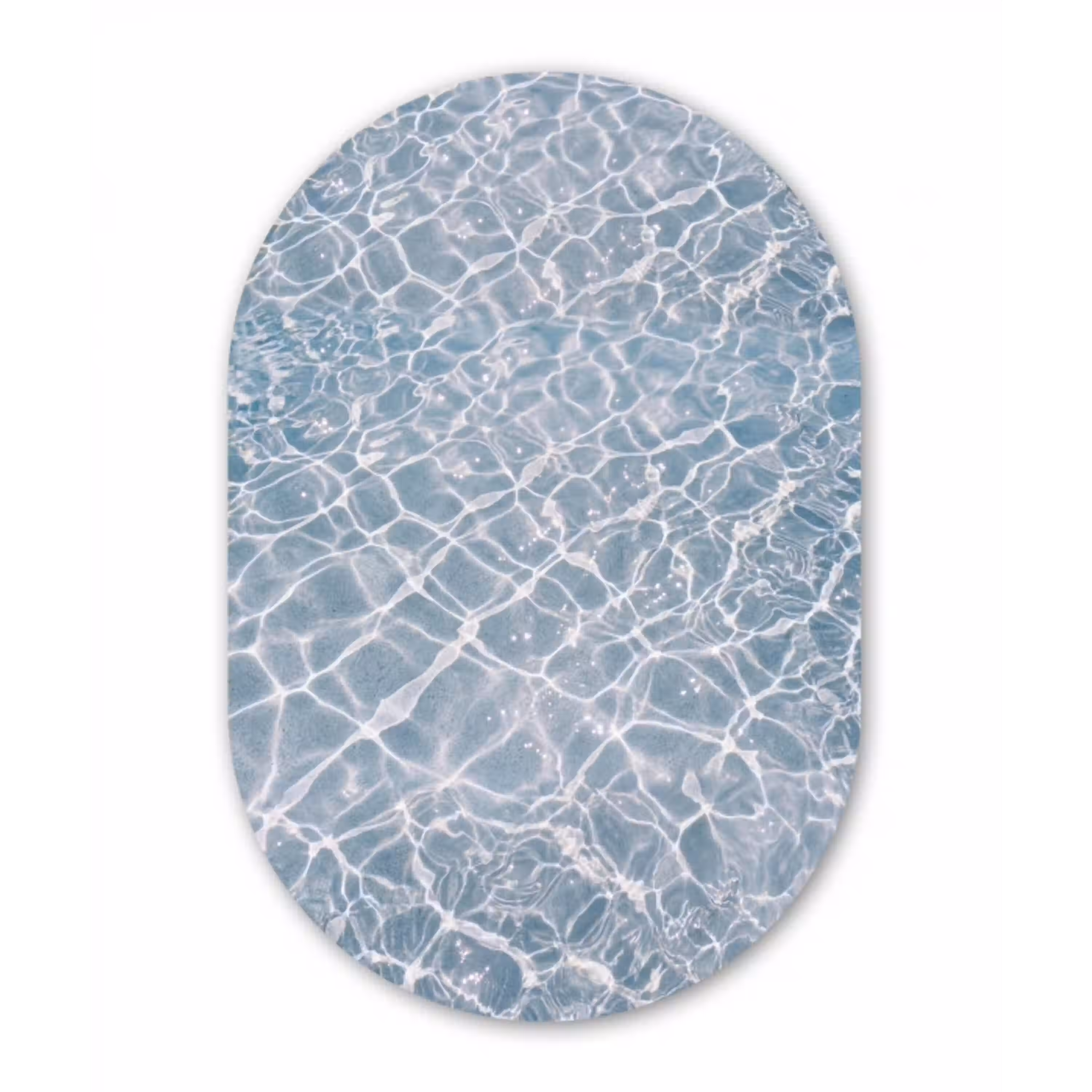 Water - Reflectie - Zonlicht Wandcirkel Ovaal Aluminium middel -3d