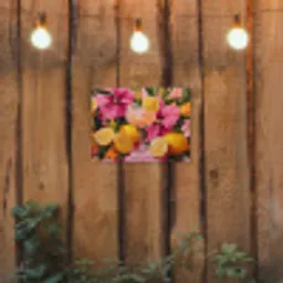 Drink - Bloemen - Yellow tuinposter los doek klein -sfeer1