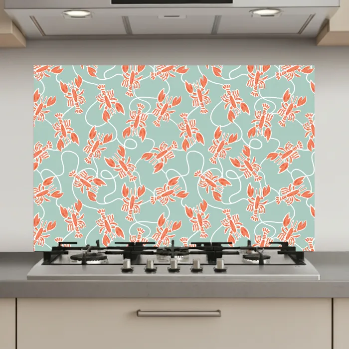 Zee - Kreeft - Groen - Oranje keuken achterwand spatscherm klein 900 -3d_website