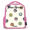 Speelse smiley-mix Kinderrugzak - Roze middel -3d