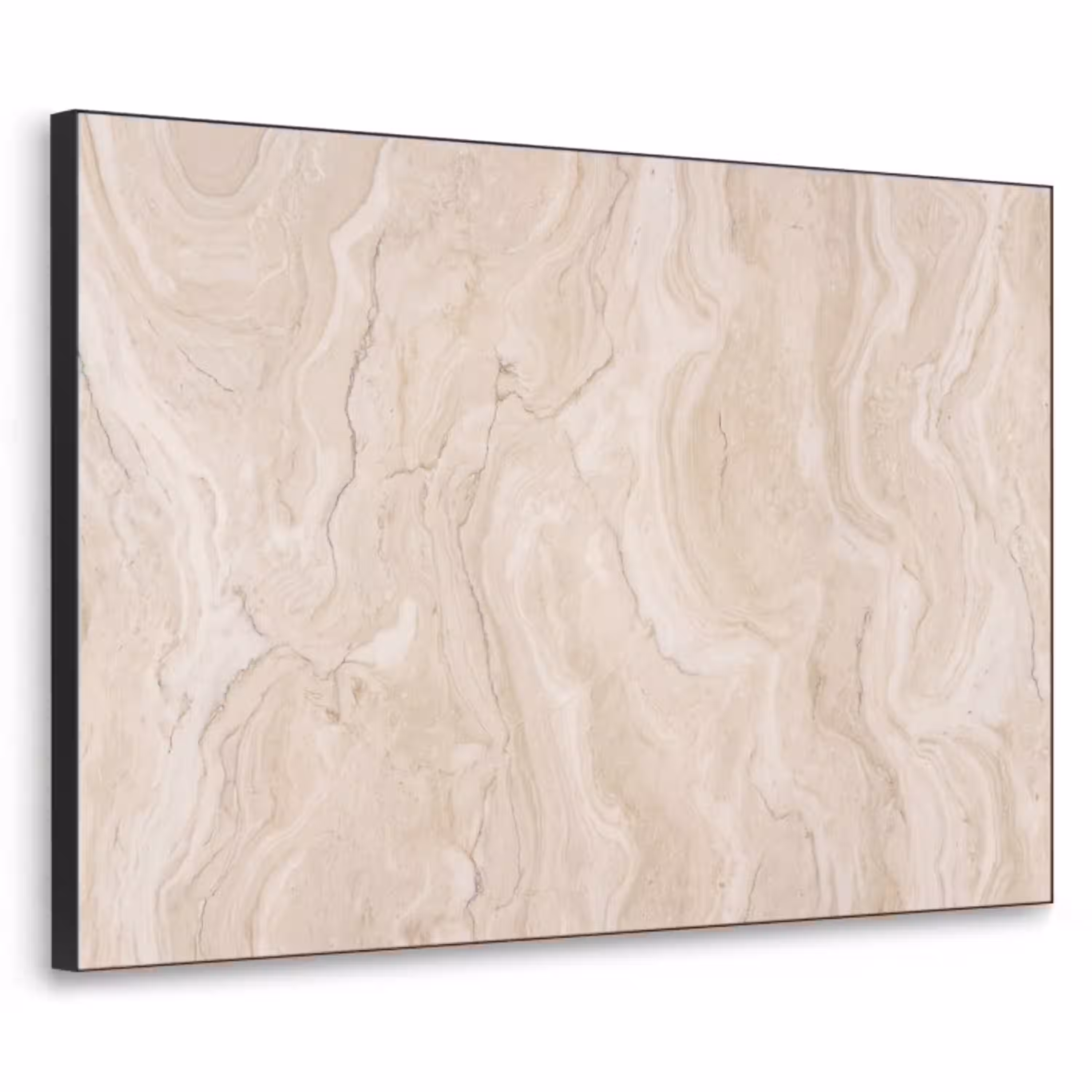 Marmer - Patroon - Beige - Steen - Abstract Textielframe zwart klein -3d