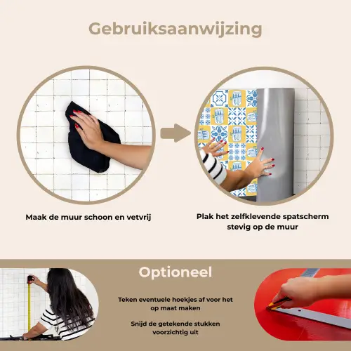 Zee - Geel - Blauw - Wit keuken achterwand spatscherm klein 900 -gebruiksaanwijzing_NL