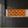 Design - Retro - Rozen - Oranje keuken achterwand 2 middel 871 -sfeer1