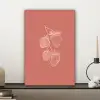 Minimalistisch - Illustratie - Aardbei - Tak canvas 2cm klein -sfeer6