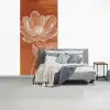 Bloem - Minimalistisch - Wit fotobehang vinyl groot -slaapkamer
