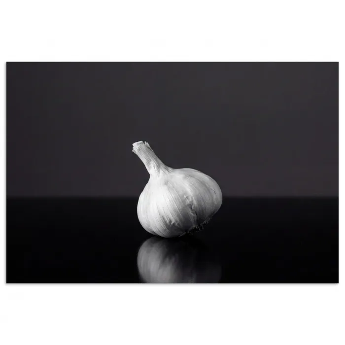 Knoflook - Zwart - Wit poster papier klein -3d