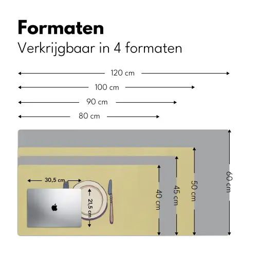 Illustratie - Bord - Bestek - Beige Muismat XXL klein -sfeer5
