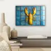 Kreeft - Geel - Blauw - Tegels canvas 2cm klein -sfeer6