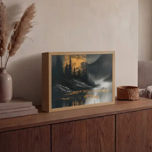 Natuur - Abstract - Landschap - Modern Light Box met batterij (Wandlamp) middel -sfeer2