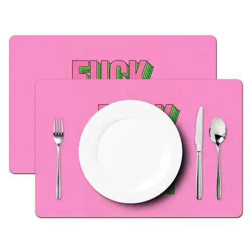 Tekst - Bold - Roze Placemat vinyl groot -zzsfeer2_Kitchenyeah-website