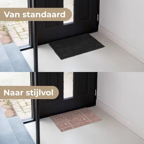 Geometrisch - Patroon - Rood Deurmat klein 898 -voor-na_NL