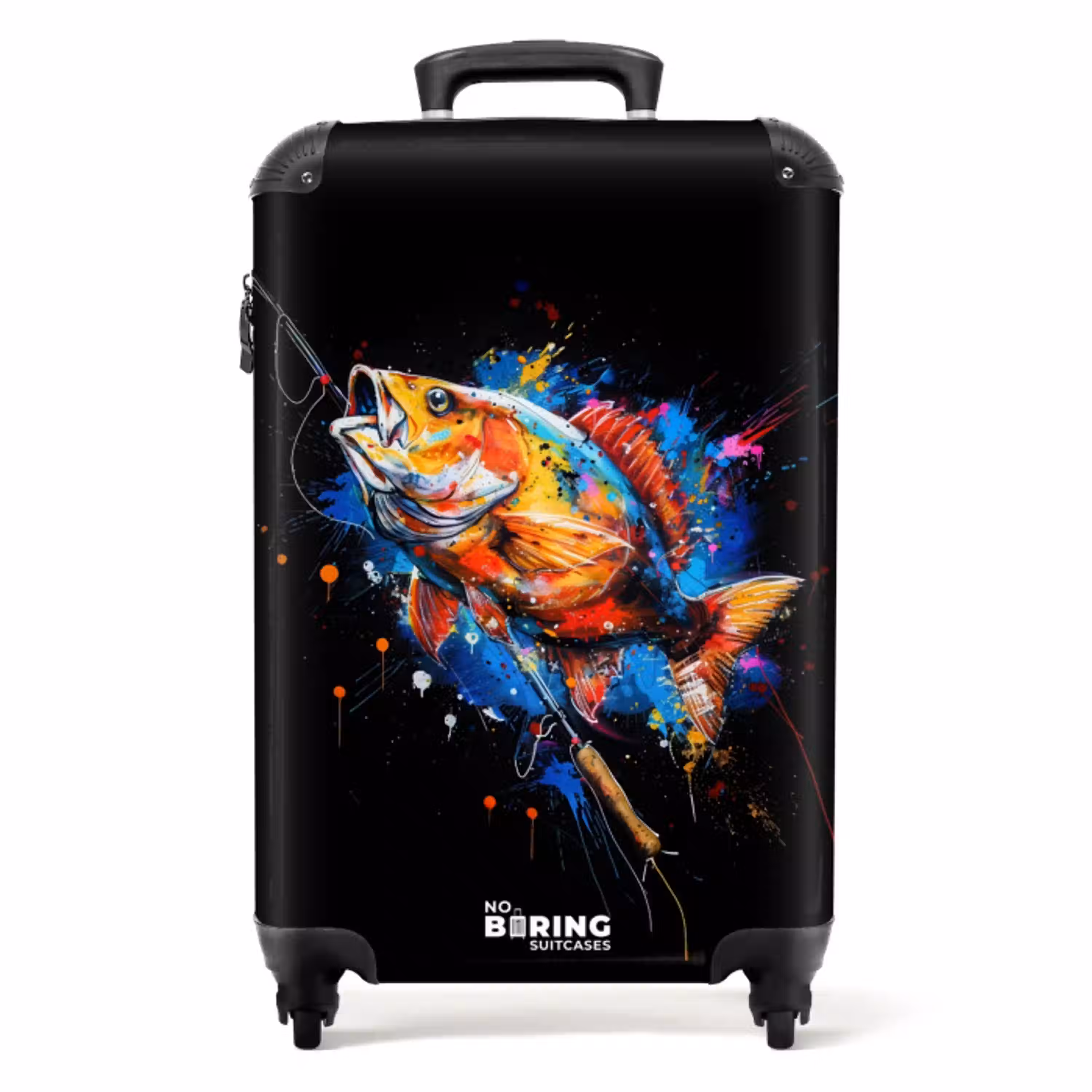 Sportvissen met graffiti NBS - Handbagage koffer - Unisex middel -productfoto_recht