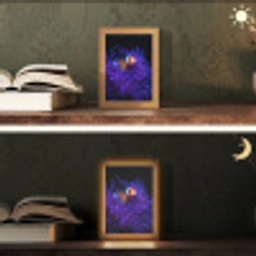 Koraal - Vis - Oranje - Zee Light Box met kabel (Tafellamp) klein -sfeer3
