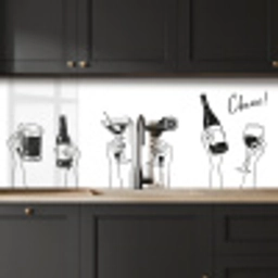 Drinken - Zwart - Wit keuken achterwand 2 middel -sfeer1