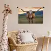 Longhorn - Landschap - Zonsondergang Wandkleed katoen klein -wsfeer5_kind