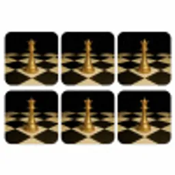 Koningin - Schaakstuk - Geblokt - Goud onderzetter kurk middel -3d