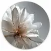 Bloem - Wit - Neutraal Wandcirkel plexiglas klein -3d