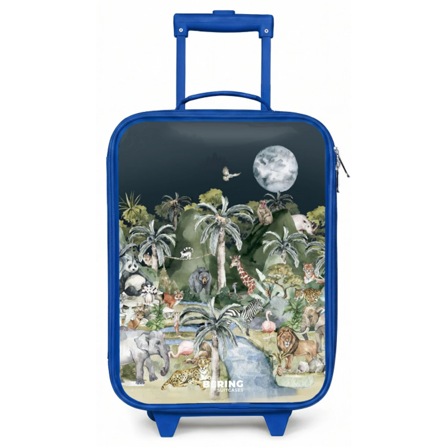 Jungle in de maneschijn Kinderkoffer - Blauw klein -zz3dotto
