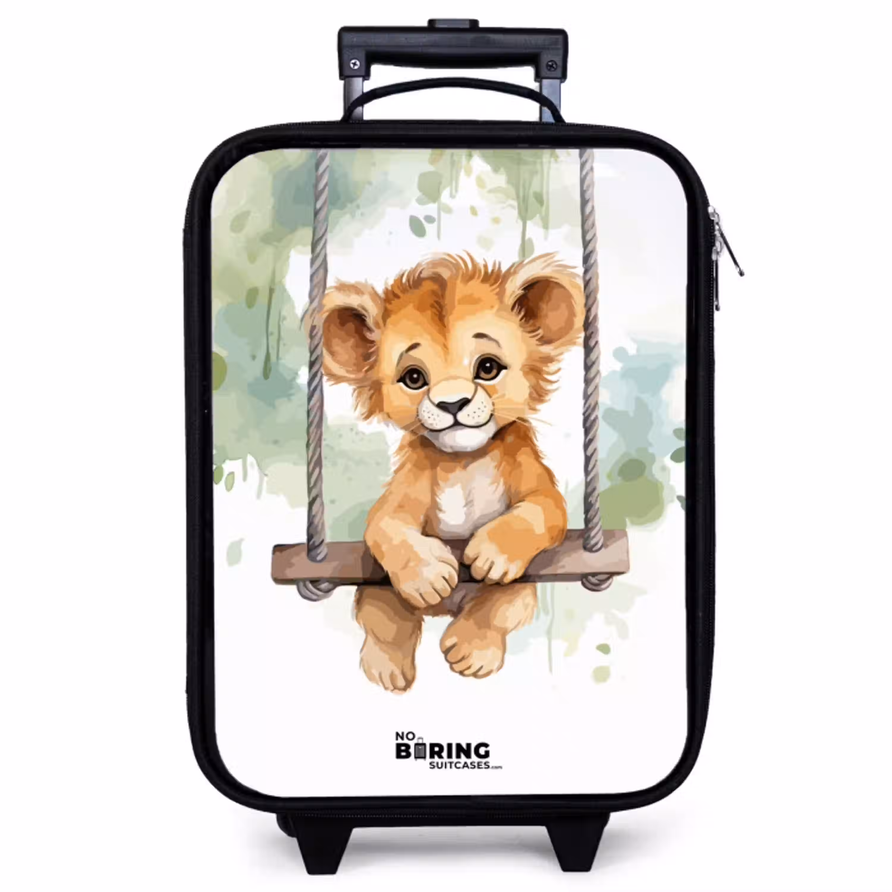 Leeuwenwelpje met schommel illustratie Kinderkoffer - Zwart klein -zzz_website3d