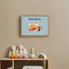 Vos - Vliegtuig - Blauw Light Box met batterij (Wandlamp kind) middel -sfeer2_kind