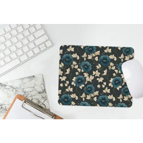 Botanisch - Bloemen - Blauw muismat rubber klein 262 -witbureau