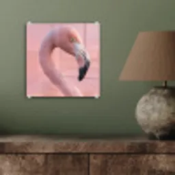Flamingo - Portret - Roze plexiglas 5mm klein -sfeer3