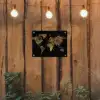 Wereldkaart - Goud - Luxe - Aarde - Zwart tuinposter los doek klein -sfeer1
