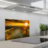Zon - Strand - Duin - Horizon - Gras - Pad - Oranje keuken achterwand spatscherm klein -3d_schuin