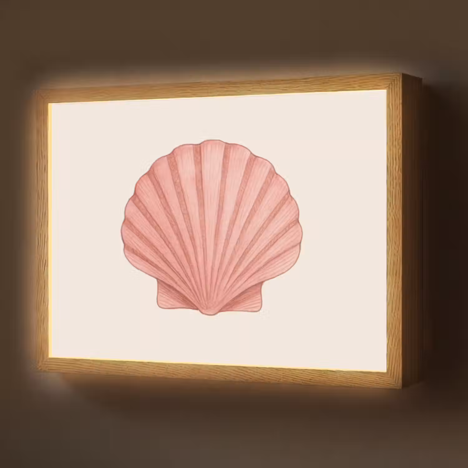Lightbox - Wandlamp - Schelp - Roze - Ribbels