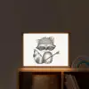 Wasbeer - Dier - Bosdieren Light Box met batterij (Wandlamp kind) middel -sfeer1_kind