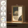 Abstract - Geometrische vormen - Zwart - Goud Light Box met kabel (Tafellamp) klein -USP_NL