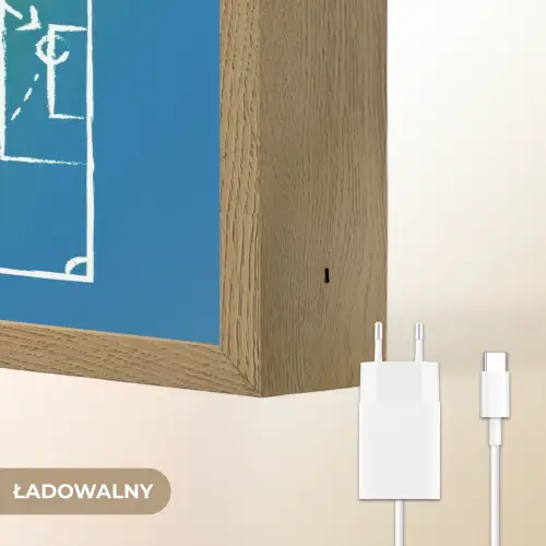 Voetbal - Tactiek - Spel - Groen - Blauw Light Box met batterij (Wandlamp kind) middel -USP_websiteoplaadbaarNL