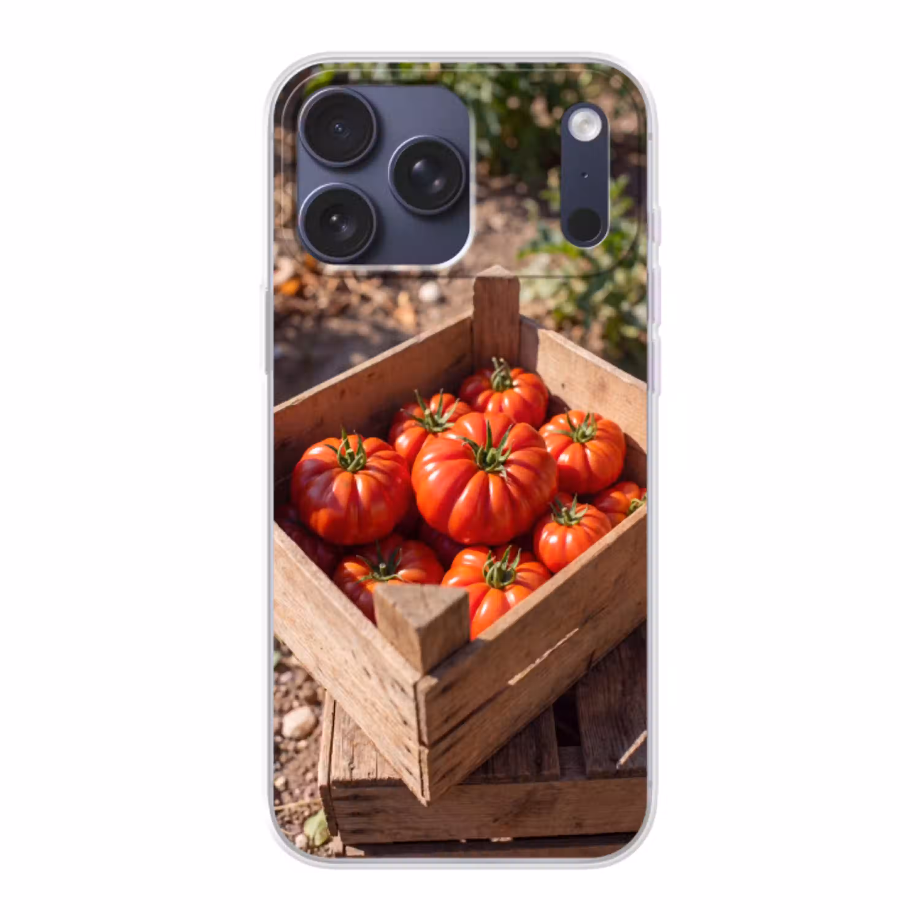 Tomaat - Houten - Kist Telefoonhoesje iPhone 17 Pro Max klein -3d