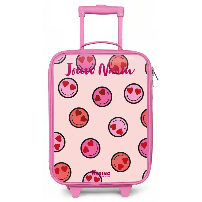 Hartje - Smiley - Patroon Kinderkoffer - Roze klein -zz3dotto
