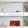 Aardbei - Fruit - Rood keuken achterwand spatscherm klein -voor_na_FR