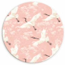 Kraanvogels - Bloesem - Roze Wandcirkel kunststof plaat 5mm dik klein 188 -3d
