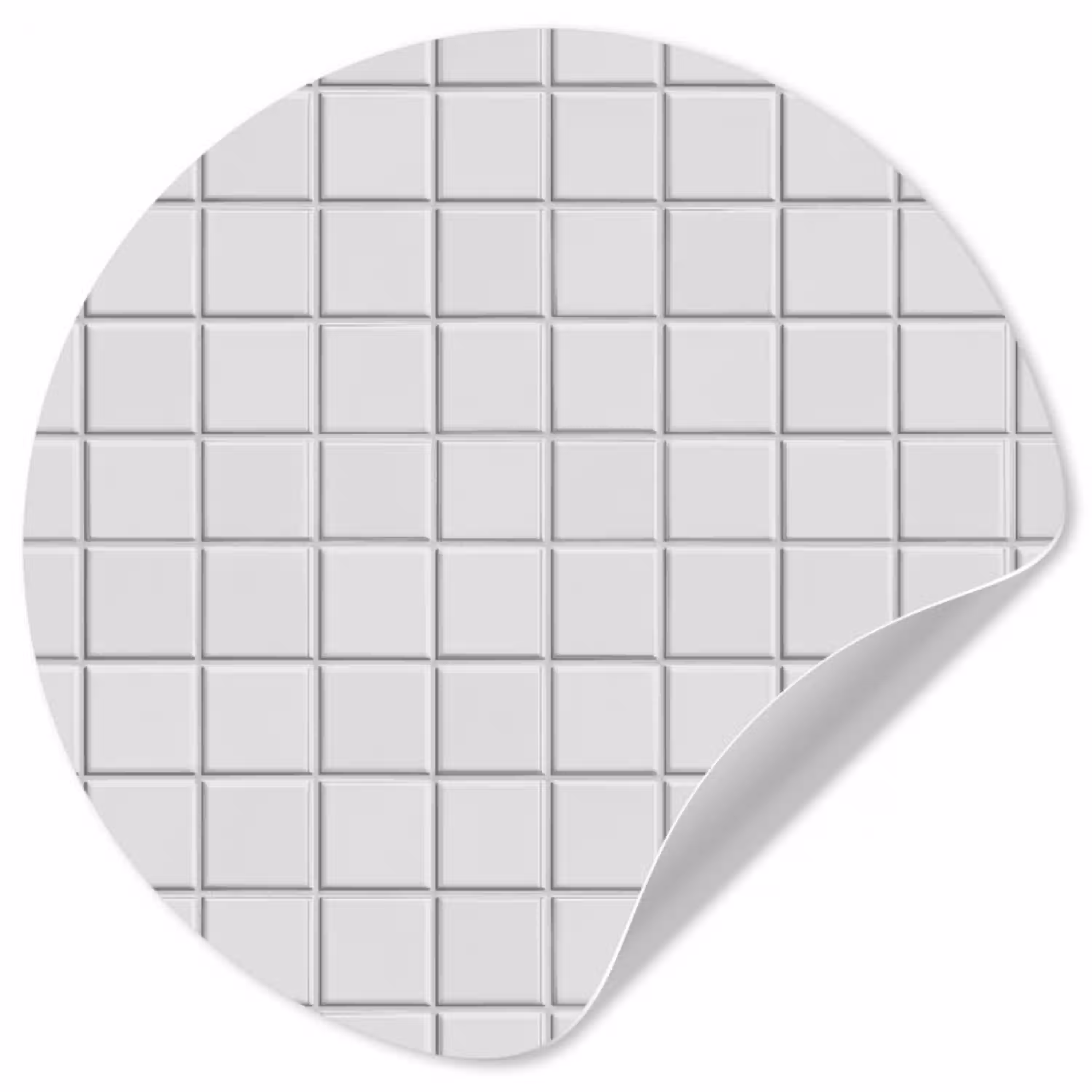 Patroon - Tegels - Grijs - Wit Wandcirkel behangsticker klein 186 -3d