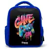 Game - Controller - Graffiti - Neon Kinderrugzak - Blauw middel -3d