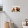 Hooglanders in de Winter tuinposter los doek klein -sfeer8